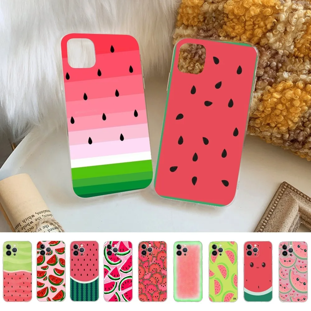 Summer Cartoon Watermelon Phone Case For iPhone 15 14 11 12 13 Mini Pro XS Max Cover 6 7 8 Plus X XR SE 2020 Funda Shell