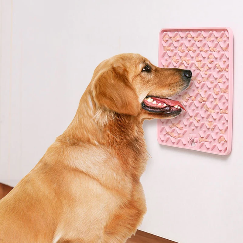 Leckmatte für Haustiere, Utensilien für Lebensmittel, Slow-Food-Matte für Hunde, Essensmatte mit Saugnapf, Slow-Food-Matte aus Silikon