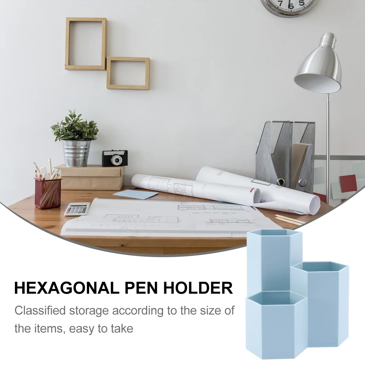 

Stationery Organizer Hexagonal Pen Holder Desktop Accessories Acrylic Child Work