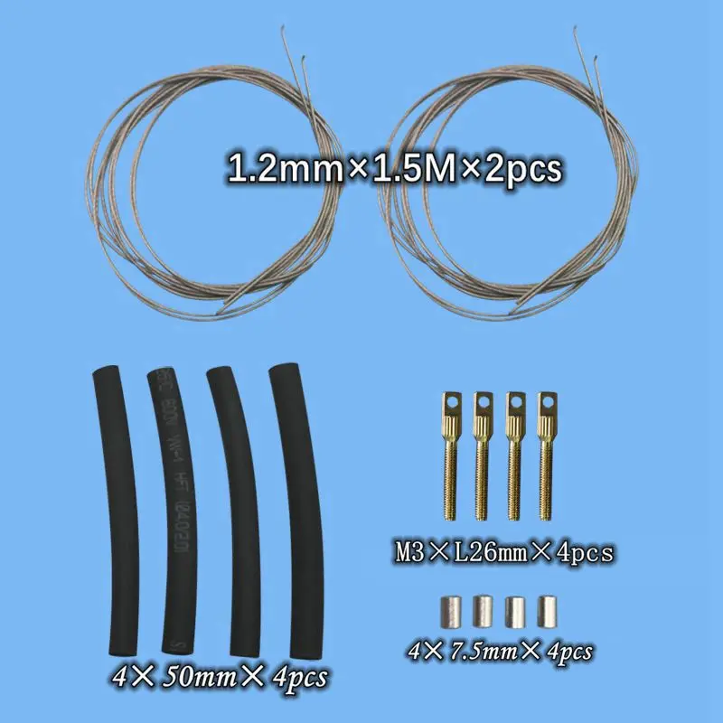 1 Set Servo Steering-Wheel Pull Steel Wire With Pull-Pull System Clevise Quick Link Couplers &Heat-Shrink Tube RC Airplanes Part