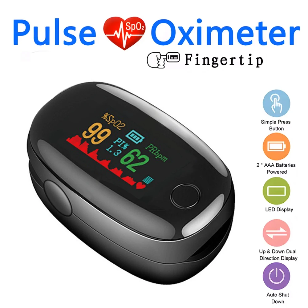 Medical Finger Pulse Oximeter SpO2 PR Oximetry Portable OLED Display Blood Oxygen Saturation Meter Heart Rate Monitor Pulsometer
