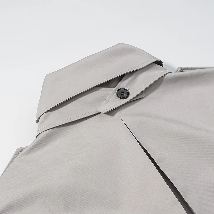 Chaqueta cruzada a la moda para mujer, abrigo elegante de manga larga con cuello alto, gabardina para mujer, ropa de calle