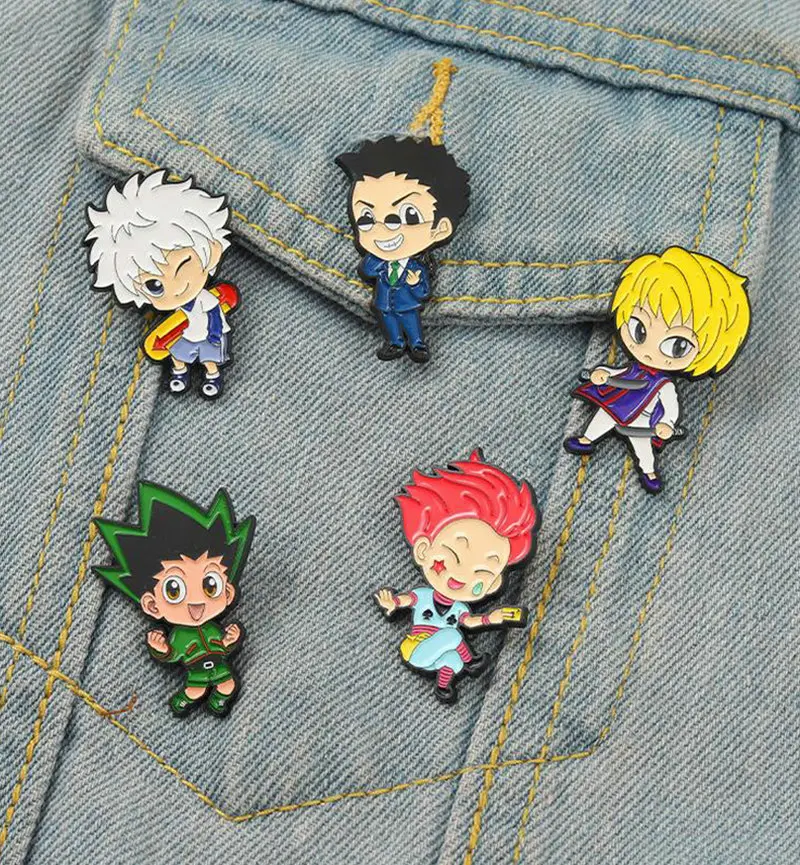 HUNTERxHUNTER Enamel Pin Custom GON Killua Kurapika Leorio Hisoka Brooch Lapel Badge Anime HxH Jewelry Gift for Fans