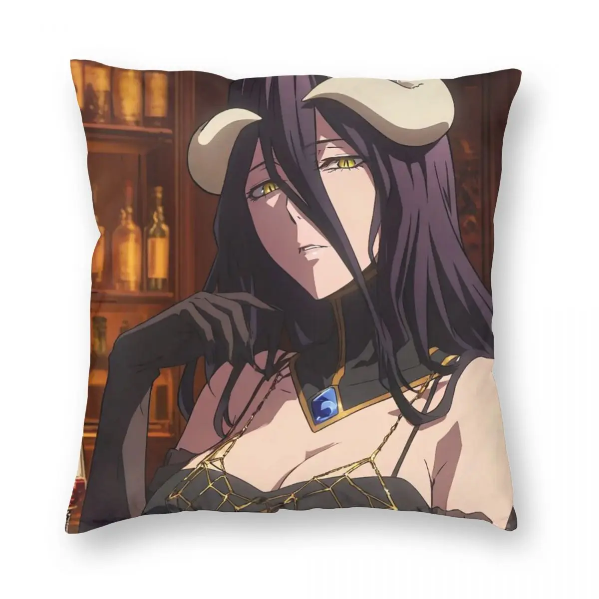 Anime Overlord Albedo Game Square Pillowcase Pillow Cover Cushion Decor Comfort Throw Pillow for Home Car