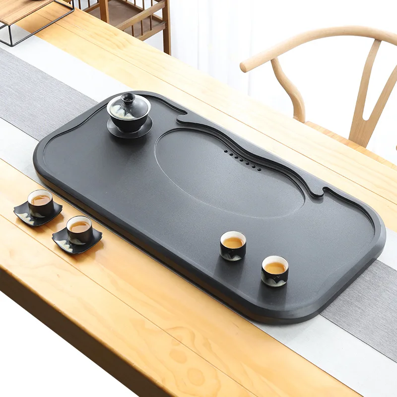 

Natural Black Stone Tea Tray Drainage Home Stone Tray Single Stone Tea Tray Solid Stone Tea Table Tray