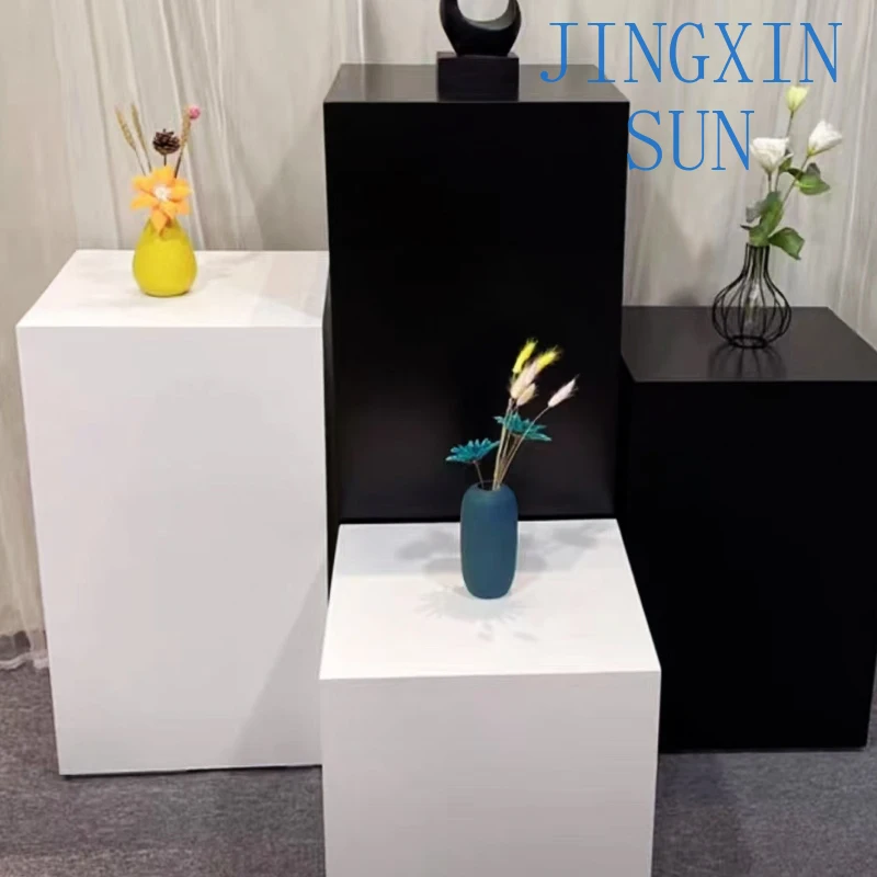 Display Table Ornament for White Paint Base Model Platform Square Display Column Sculpture Column Floral Display Props for