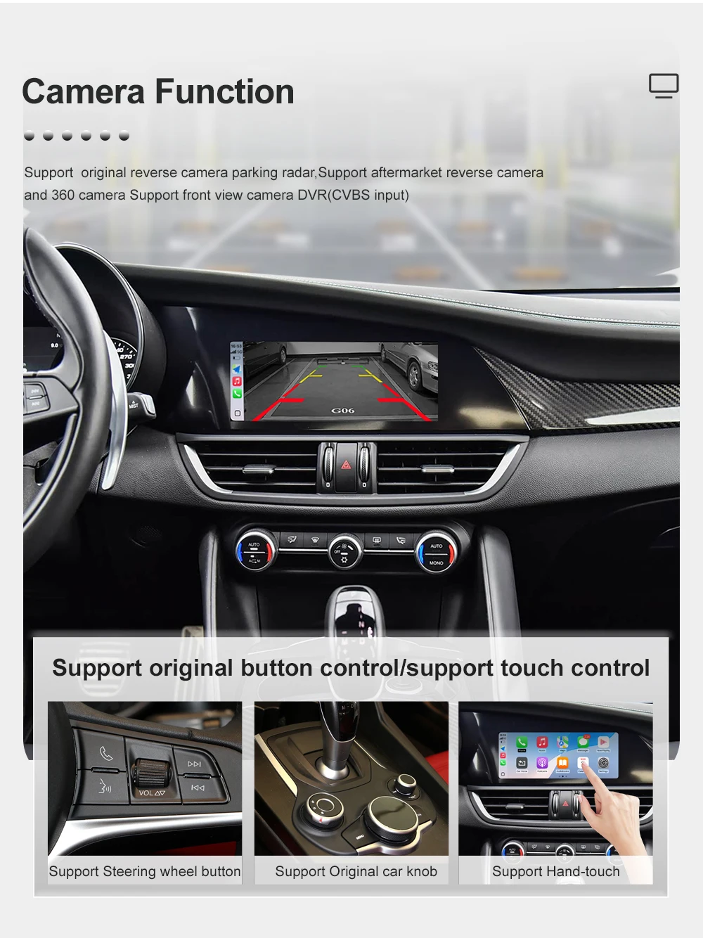 Kabelloses CarPlay für Alfa Romeo Stelvio & Giulia 2017-2019 mit Navigations-Decoder-Box, Navigationsfunktionen, BT und Android Auto – Detail 10