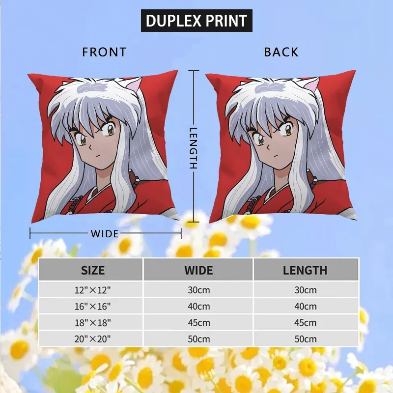 Inuyasha Fall Decor poszewka na poduszkę 45x45 poszewki na poduszki rzuć poszewka na poduszkę Anime poduszka dekoracyjne poszewki na poduszki 50x50