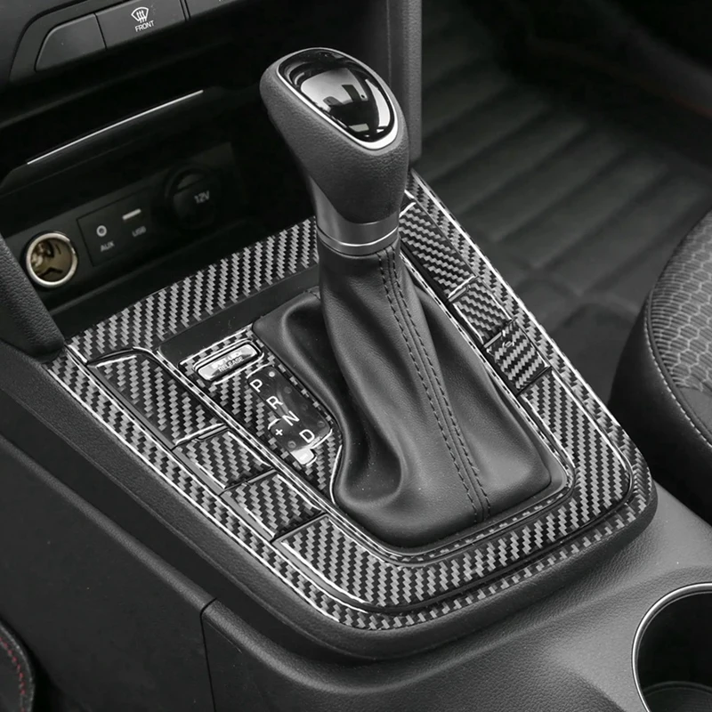 Serat karbon lembut untuk Hyundai Elantra 2017 2018 2019 2020 konsol tengah Gear Shift bingkai penutup Trim aksesoris bagian