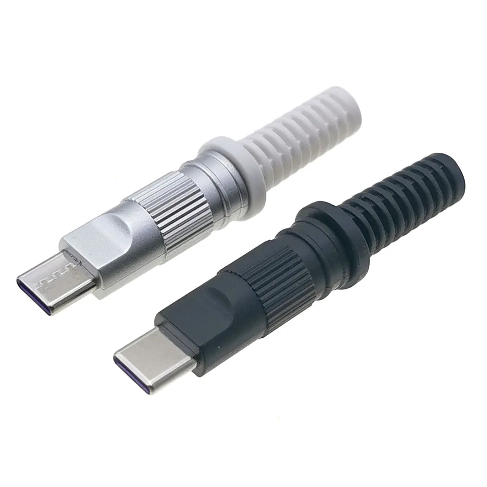 10 sztuk szybkie ładowanie typu C USB C 5A złącza Jack 24pin wtyk męski zaciski elektryczne spawanie DIY akcesoria do kabli danych