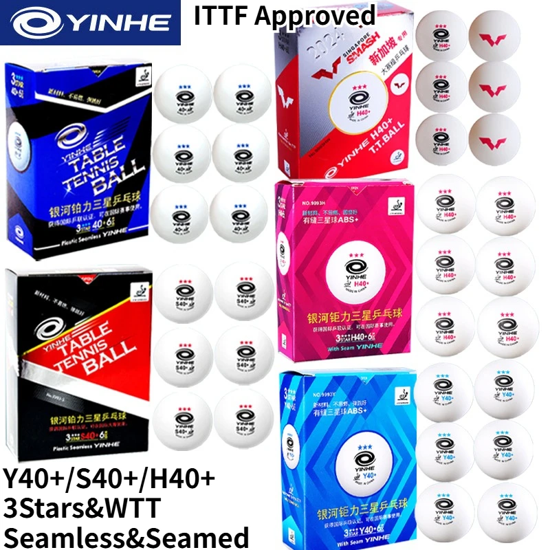 YIHHE ITTF Approved Table Tennis Balls 3 Stars & WTT 40+mm Seamed & Seamless Professional Training & Match Ping Pong Balls