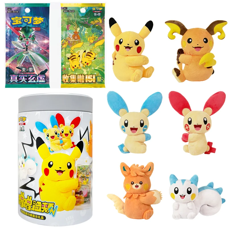 

Коллекционная карточная игра Pokemon PTCG Pikachu Pawmot, упрощенная китайская вспышка, слепая коробка для щек, милая подарочная коллекция-сюрприз