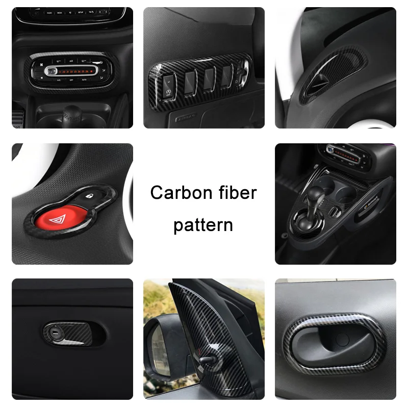 

Автомобильный карбоновый Стайлинг, внешняя крышка воздуховыпускного отверстия, декоративная наклейка на топливный бак для Mercedes Smart 453, Fortwo Forfour, автомобильные аксессуары