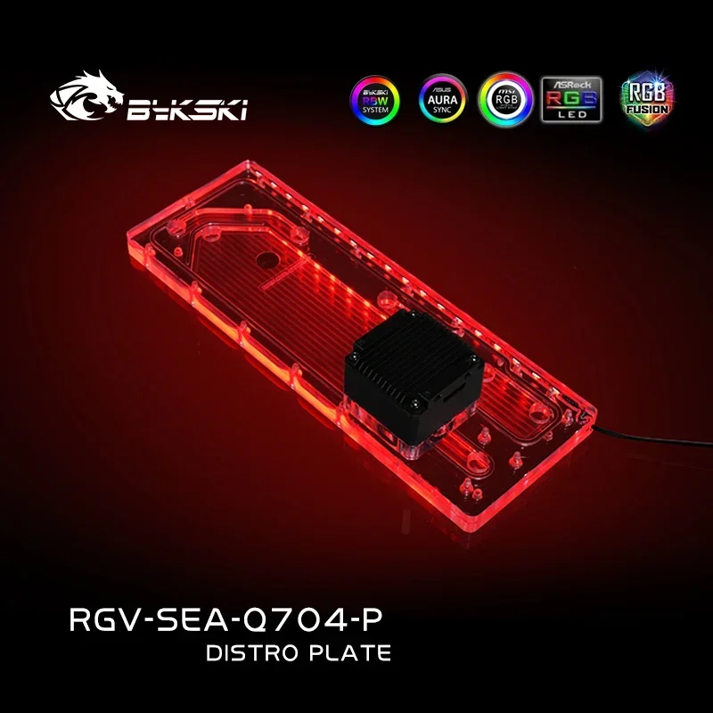 Bykski RGV-SEA-Q704-P Acrylic Distro Plate For Seasonic SYNCRO Q704 Case,Waterway Board Reservoir Water Tank Pump For PC Cooling