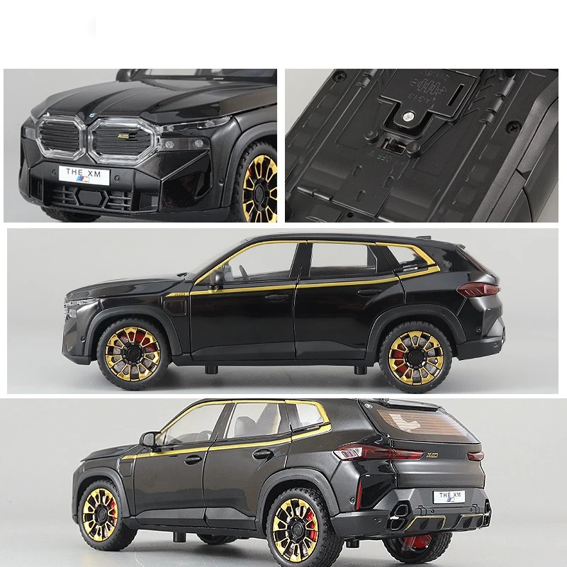 XM SUV Alloy Car Model para Crianças, 1:24, Diecasts & Toy Vehicles, Modelo de Carro Som e Leve, Pull Back Car Toys, Presentes