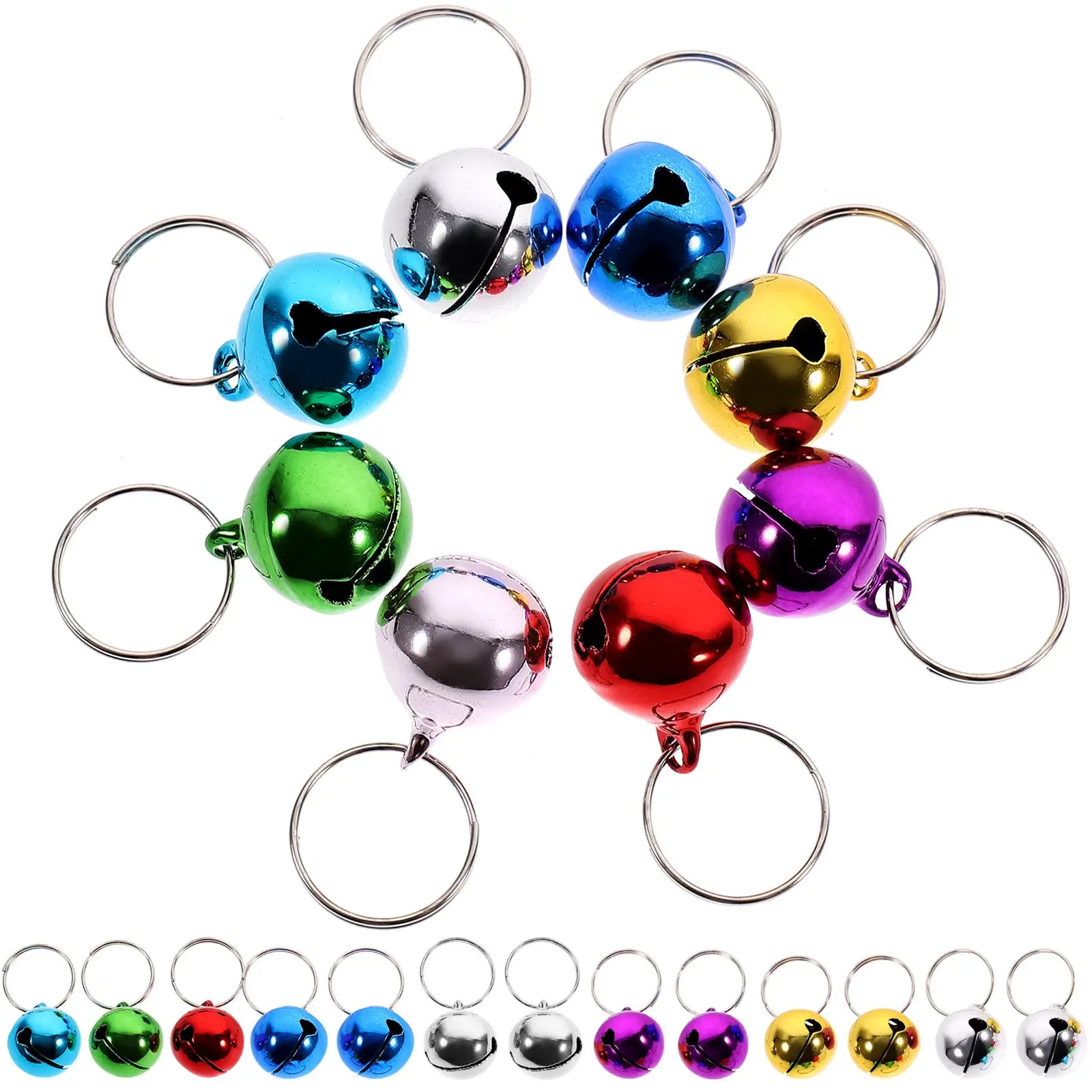 

24pcs Colorful Metal Bells Durable Rustproof Small Bell Ornaments for DIY Christmas Decor Dog Collar Jewelry Accessories