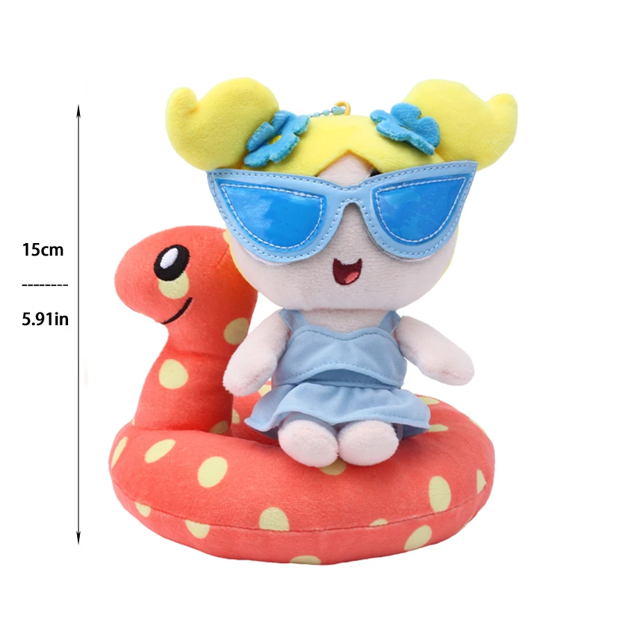 Powerpuff Girls Zomer Zwemring Pluche Poppen - Blossom Bubbles Buttercup Zachte Speelgoed Kinderen Slaapmaatje Decoratie Cadeau
