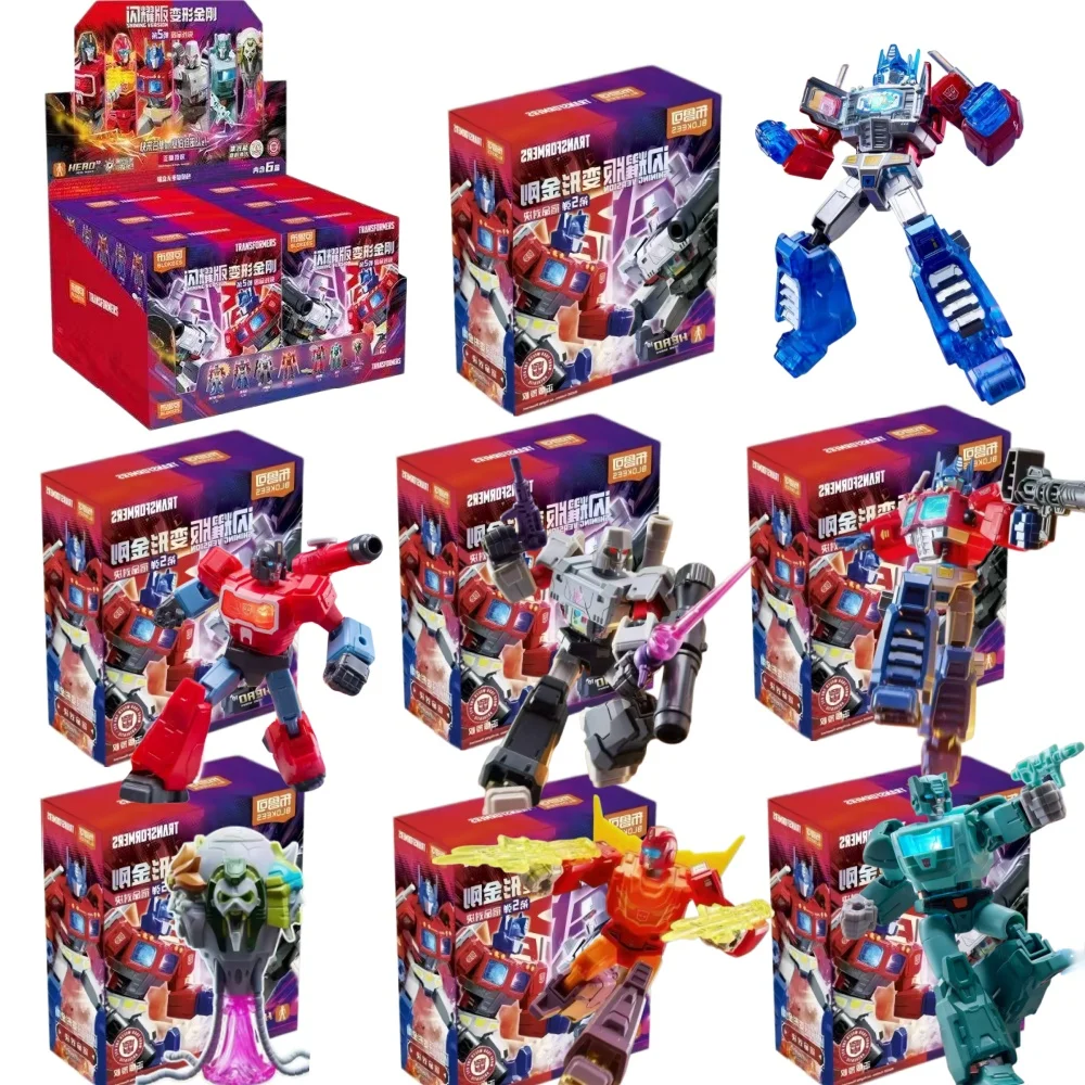Blokees Transformers Shining 04 y 05 Eternal Rivalry Caja Sorpresa Kit de Modelo Ensamblable Optimus Megatron Figura Coleccionable para Escritorio