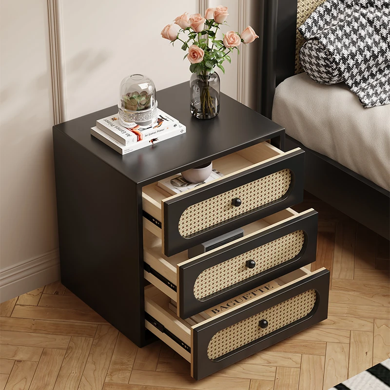 Simple Originality Patio Decor Cabinets Simple Drawers Nightstand Bedroom Modern Wood Storage Mesitas De Noche Home Furniture