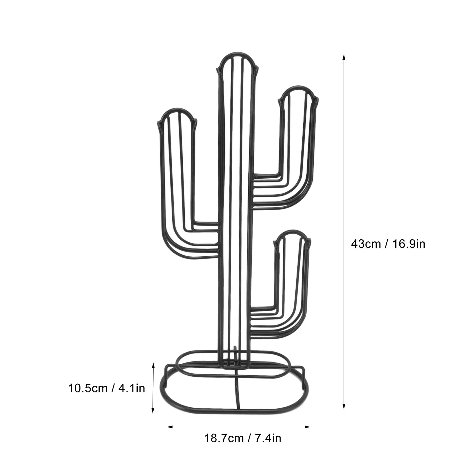 Cactus Shaped Coffee Pod Holder Home Black Iron Coffee Capsule Storage Stand Organizer Holds 48 Coffee Pods Coffee Pod Stand