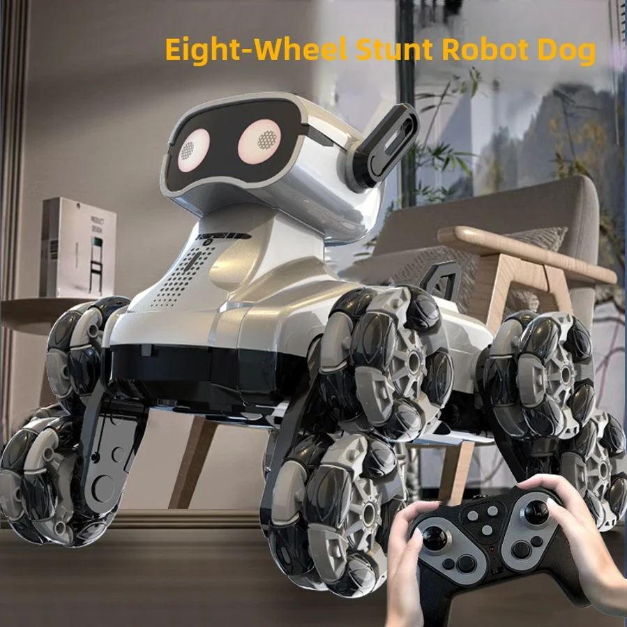 Special Effects, Remote Control, Mechanical Dog, Lighting, Music, Eight Wheel Electronic Pet, Multifunctional Toy Dog