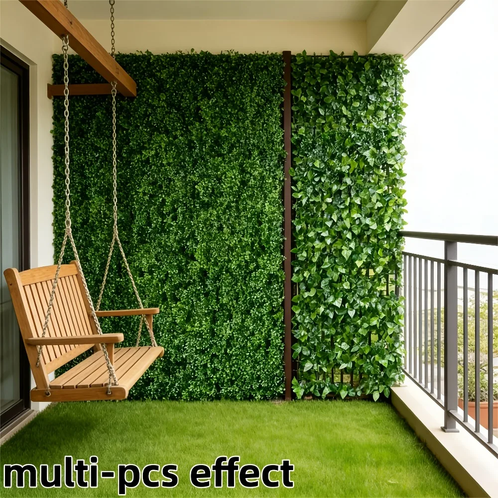 2 Paneles Grandes de Hiedra Artificial para Cercas, Pantalla de Plástico Verde para Exteriores, para Privacidad en Balcones, Protección de Piscinas o Cercado de Jardines