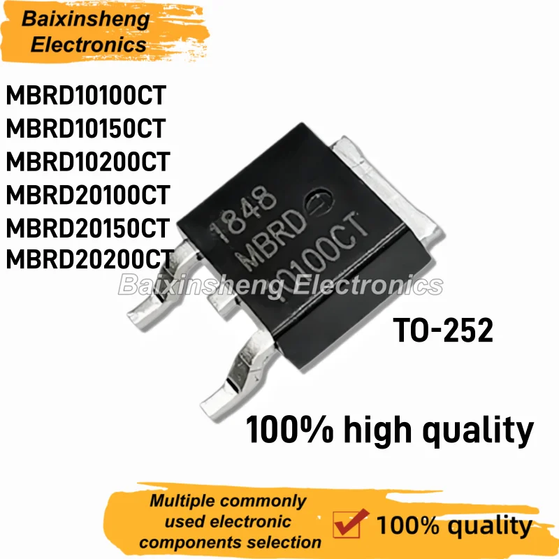 10PCS NEW MBRD10100CT MBRD10150CT MBRD10200CT MBRD20100CT MBRD20150CT MBRD20200CT TO-252 Surface Mount Schottky Diode