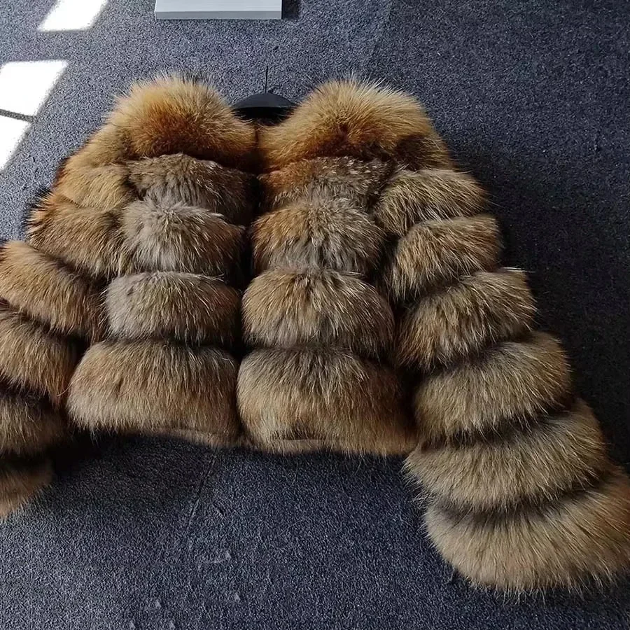 2025 Faux Raccoon Fur Coat Women Jacket Luxury Coat Women Winter Fluffy Jacket Thick Warm Furry Fur Outwear Faux Fur Coat