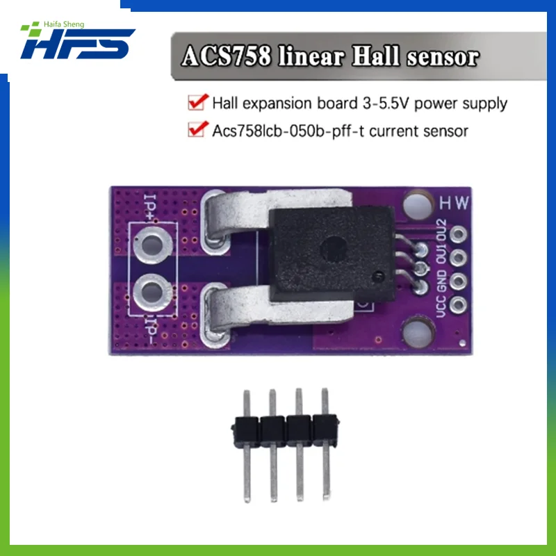 

official ACS758LCB ACS758LCB-050B-PFF-T Hall Current Sensor Current Module NEW Diy Kit Electronic PCB Board Module