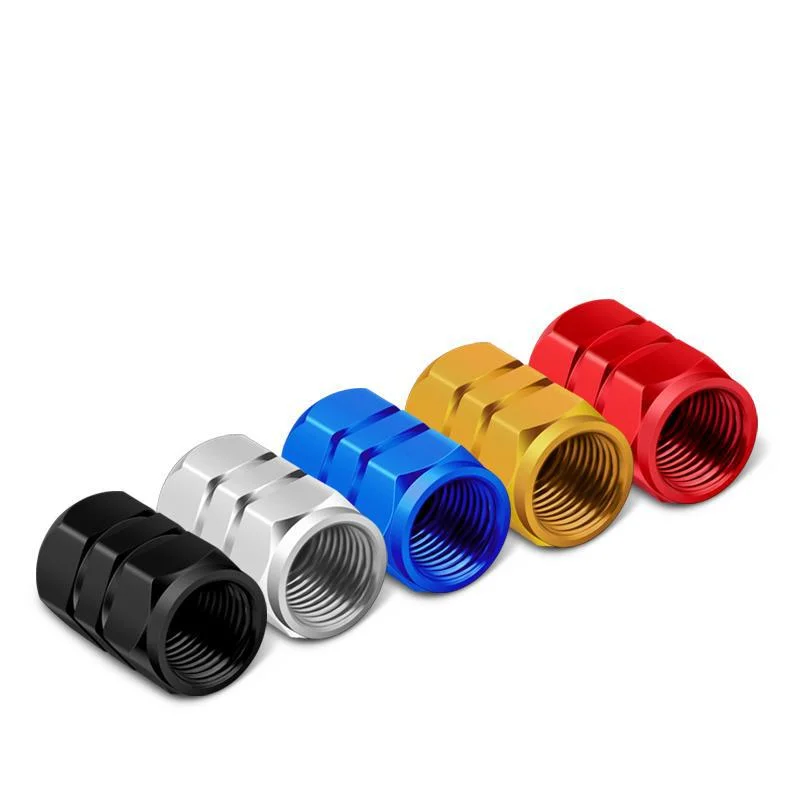 Theftproof Alumínio Carro Roda Pneus, válvulas Pneu Stem Air Caps, hermético Enseada Válvula Caps, tampa da roda, pneu Acessórios, 4pcs por conjunto