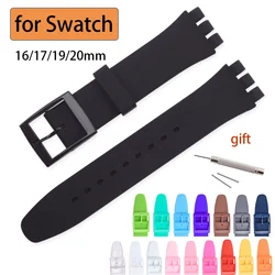 Soft Silicone Strap for Swatch 16mm 17mm 19mm 20mm Men Women Rubber Watch Band Sport Replacement Bracelets Wristbelt Accessories