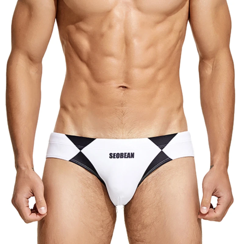 

Contrast Color Seobean Swimwear Mens Swim Briefs Swimming Trunks for Men Swimsuit Man Bath Suit Beachwear Sea Sport Short Slip
