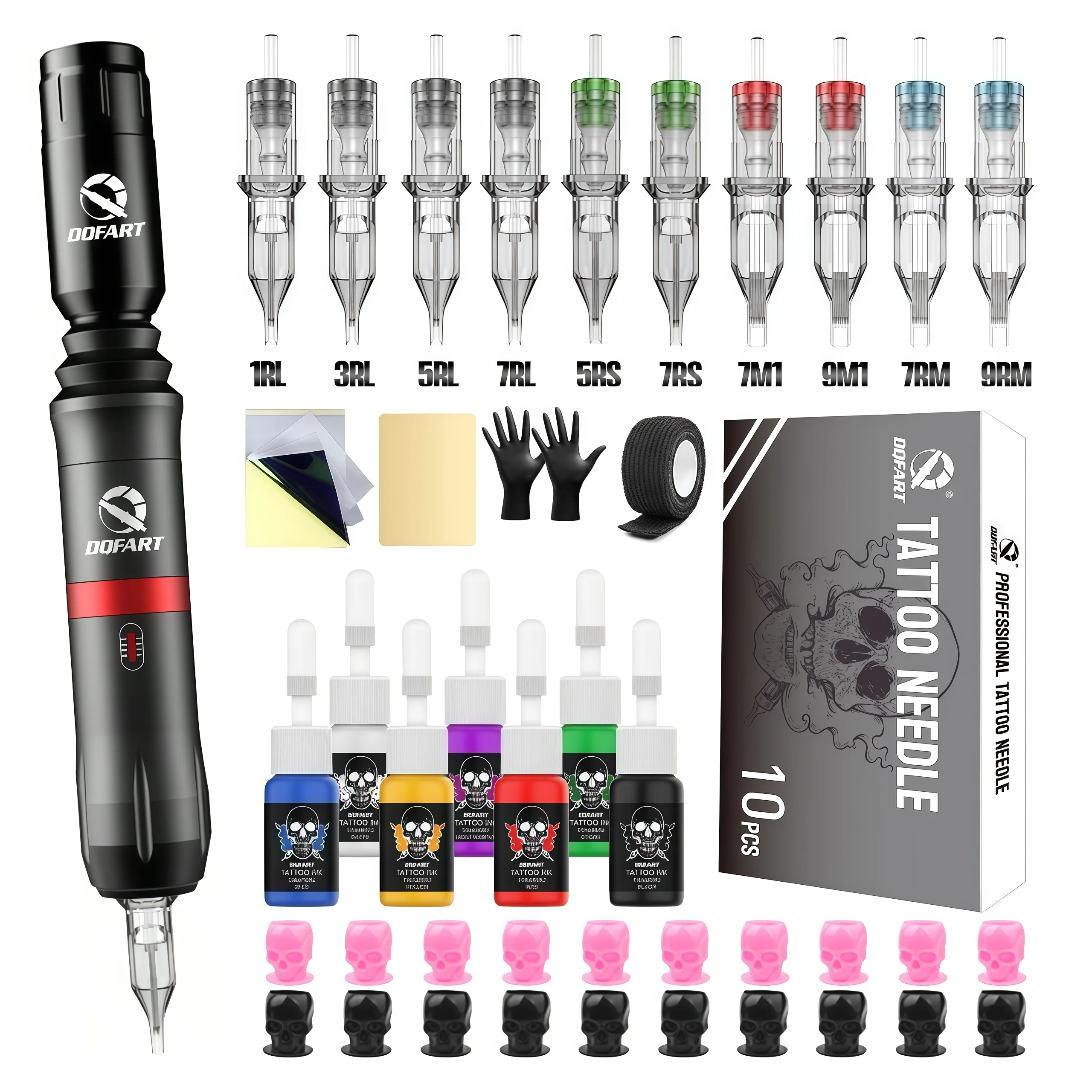 

Tattoo Kit DQFART Transparent Tattoo Pen Kit For Makeup Tattoo Machine Kit Wireless Tattoo Power Supply Tattoo Gun