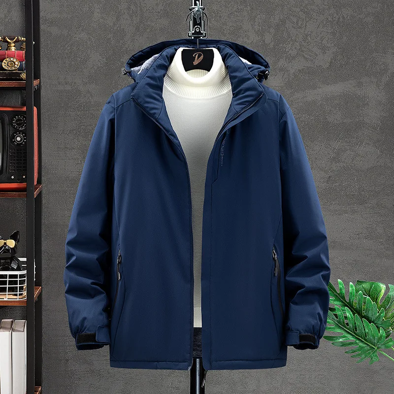 

Outdoor Tooling Jacket Fleece Thickened Hooded Cotton-padded Jacket Windproof Waterproof And Cold Mountaineering Suit
