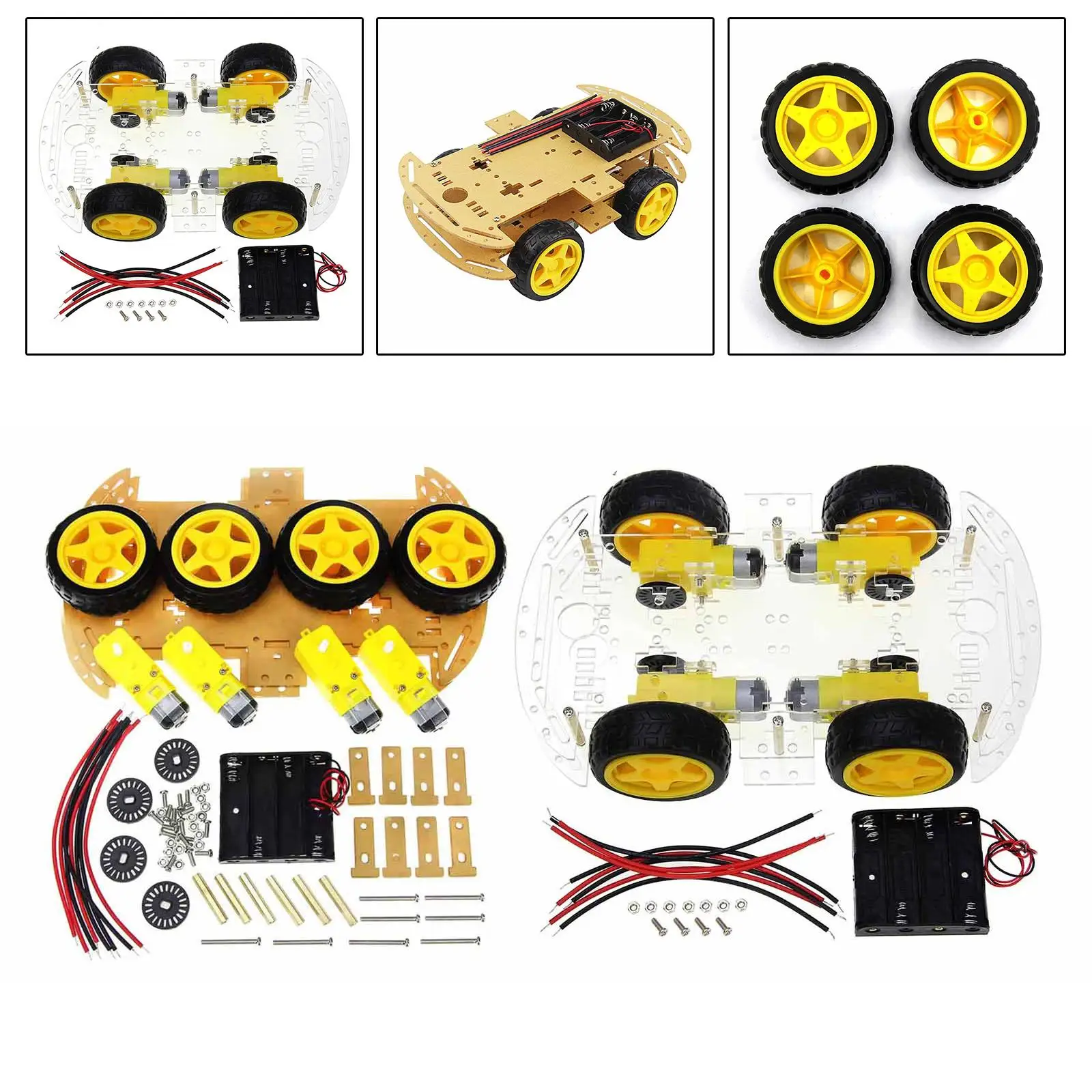 

RC Car Chassis Kits Easy to Install DIY Projects Motor for Home School Teens