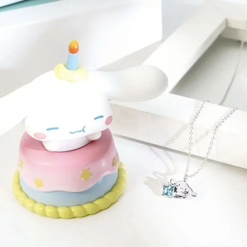 Miniso Sanrio كبير الأذن الكلب قلادة الأطفال مضحك اليشم الكلب لطيف الكرتون الحلو بسيط سلسلة الترقوة هدية لصديقة