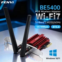 Adaptador FENVI WIFI 7 FV-BE5400 PCI-E para Bluetooth 5,4 5400Mbps Tri Band 2,4G/5G/6Ghz adaptador de red inalámbrico WiFi7 para Win10/11
