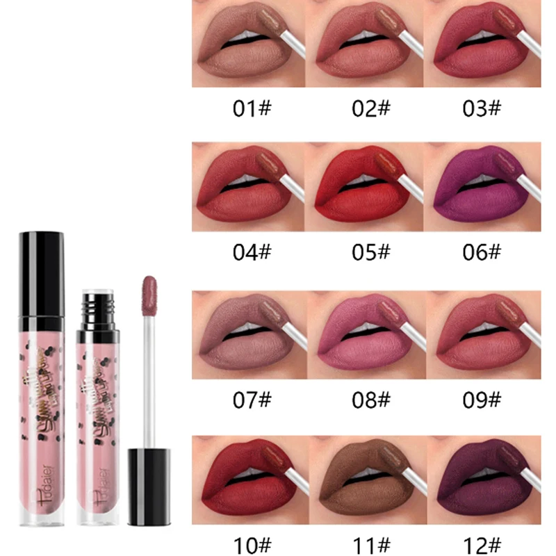 High Quality New Waterproof Non-Stick Cup Liquid Lipstick Lip Gloss Smudge Proof Not-Fade Velvet Matte Mists Lip Stick LipGloss