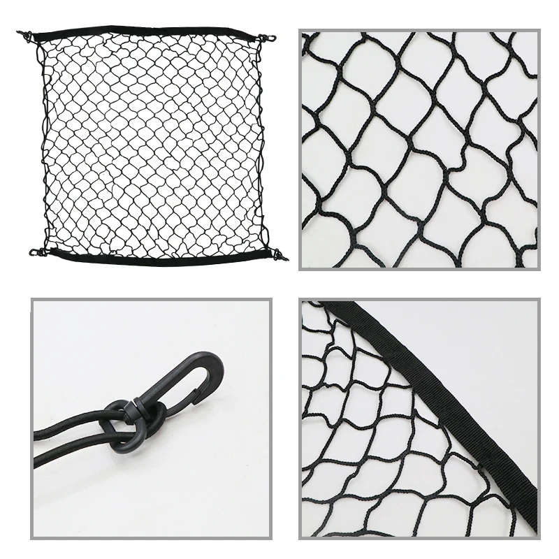 Elastic Nylon Mesh para carro Bota Trunk, Organizador de armazenamento, Bagagem Net, Mesh Holder, traseira Voltar Carga Acessórios, 4 Tamanhos