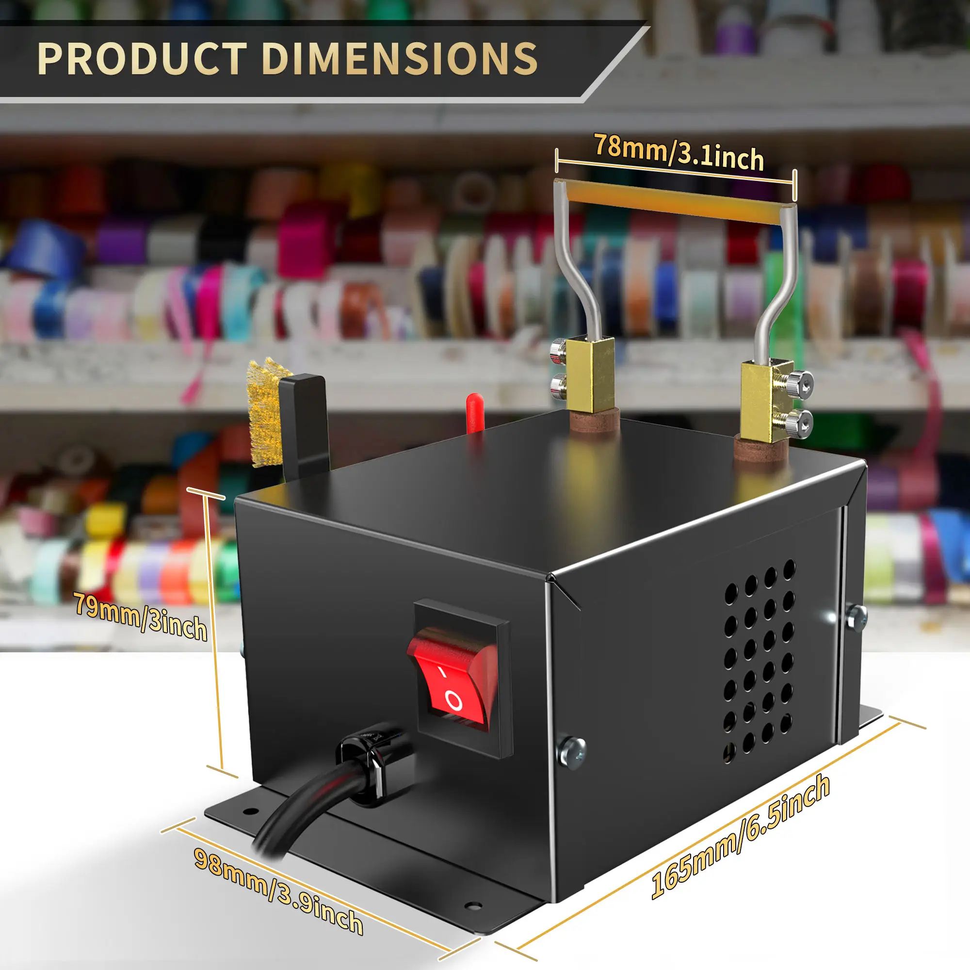 

KD-9-60 Benchtop Electric Hot Knife Cutter, 500°C Fast Heat for Nylon Webbing Braided Sleeve Wire Rope Edge Sealing