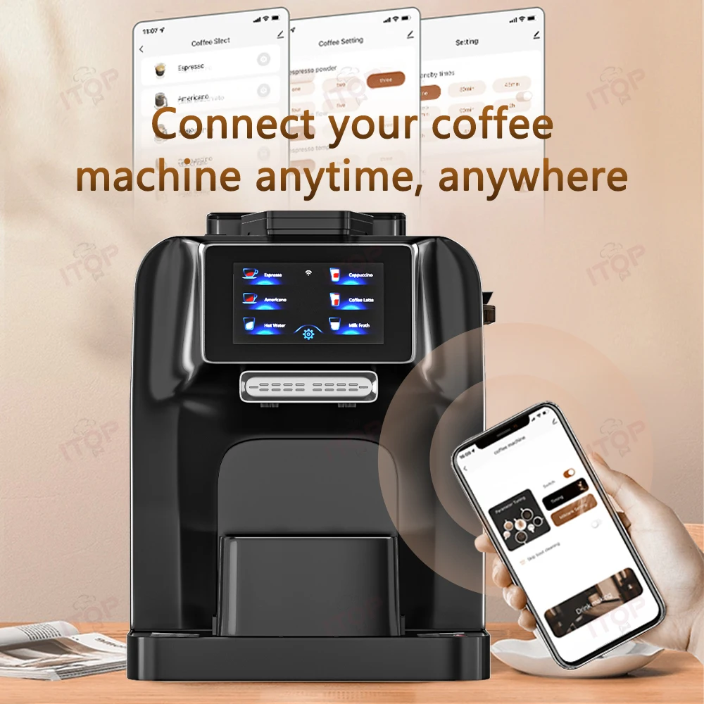 ITOP AC-T6 Fully Automatic Coffee Maker 11 Type Fancy Coffee Electronic Refrigerated Milk Tank Latte Espresso Coffee Machine