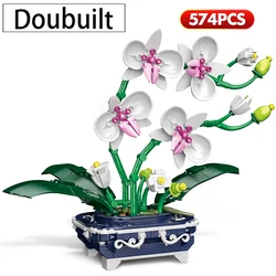 Doubuilt Orchid Flower Bouquet Build Block 574pcs Design Brick Toy for 14 Years Old Girl Christmas Gift Home Greenery Decoration