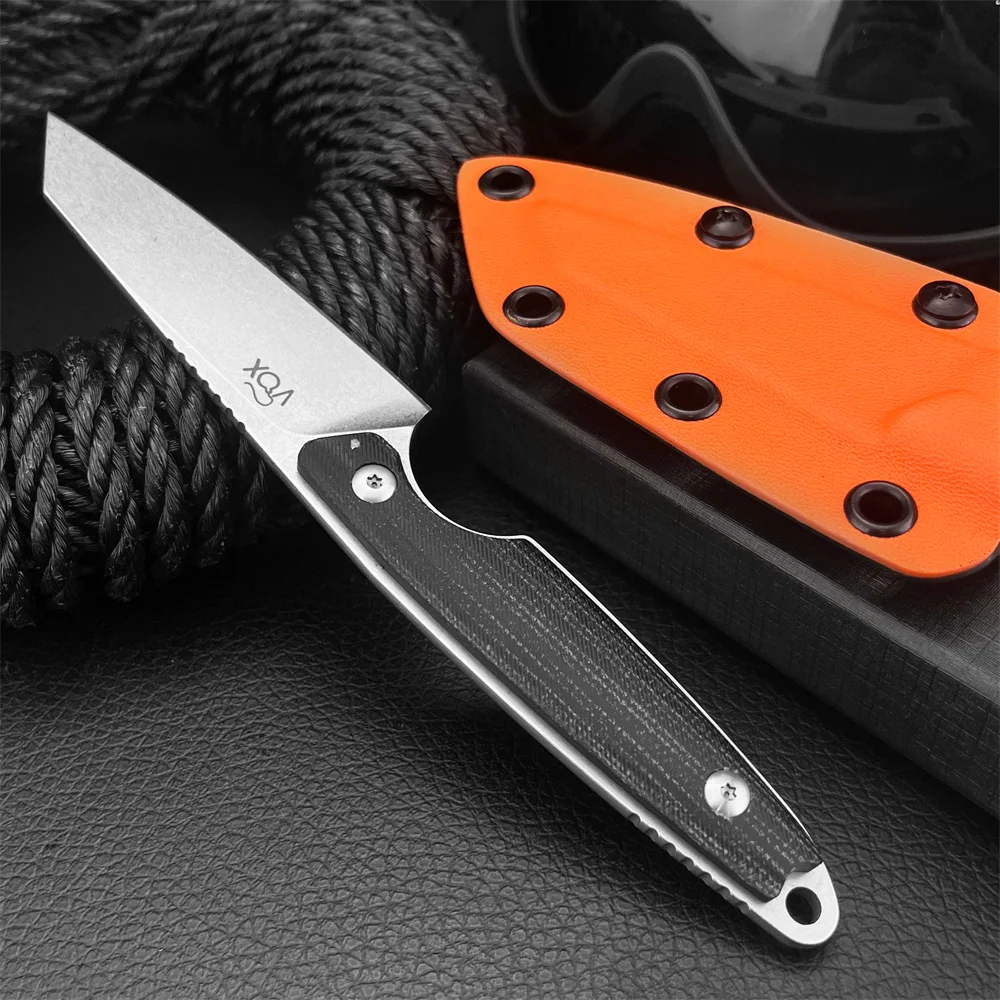 

Fixed Blade Tactical Knife 3.07-inch 8Cr13MoV Blade Black Micarta Handle with Sheath Outdoor Self-Defense Knife Camping, Hunting