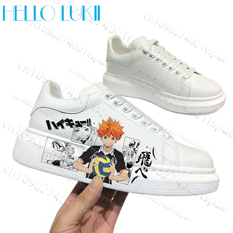 

Популярные кроссовки Haikyuu для молодежи и взрослых, мужские и женские, новая модель, дизайн для кампуса, крутые, с 3D-печатью, белые, для мальчиков и девочек