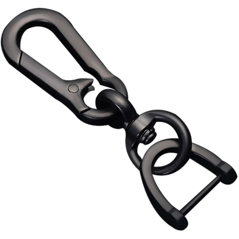 Car Keychain Classic Men Stainless Steel Keychain Waist Belt Clip Anti-lost Buckle Hanging Fashion Key Ring Car Decoration