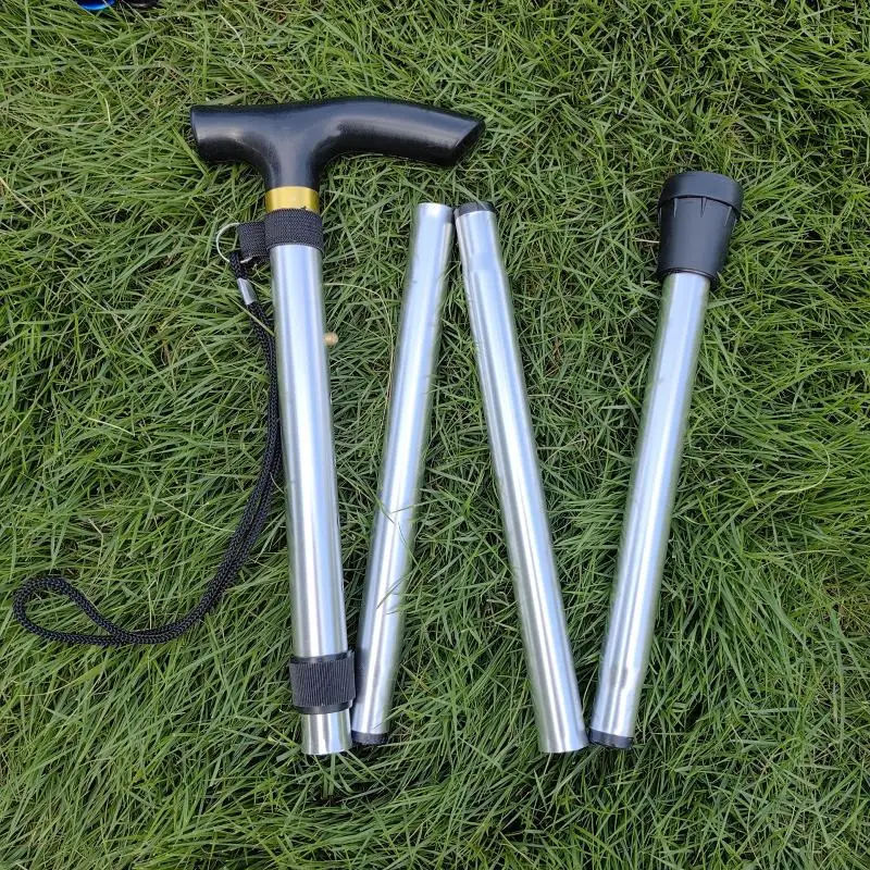 Zusammenklappbarer Gehstock, höhenverstellbar, leichter Klappstock, tragbar, Mobilitätshilfe für Senioren, tägliche Unterstützung im Freien – Detail 6