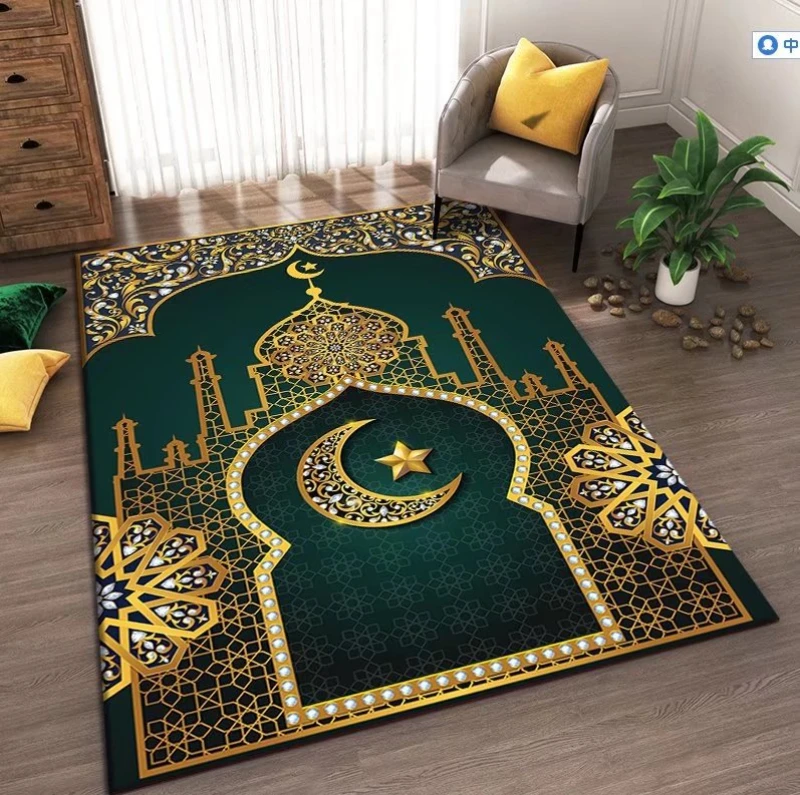 Prayer Rug Islamism Ramadan Home Decoration Carpets Large Area Non-slip Rugs for Living Room Washable Bedroom Decor Mats Tapete