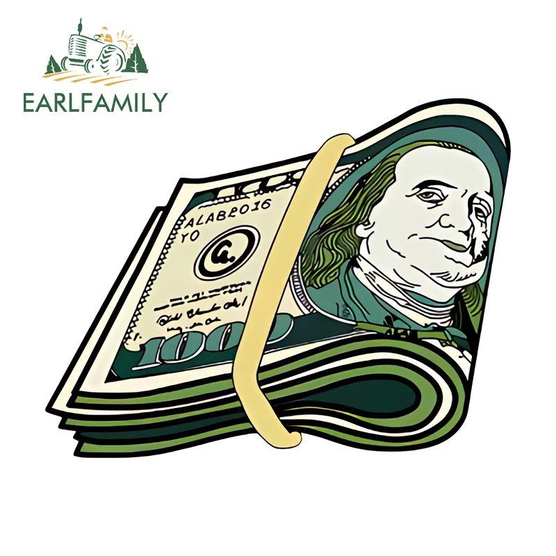 

EARLFAMILY US Dollar Trendy Reflective Stickers, European And American Car Stickers, Motorcycle Helmets, And Body Stickers