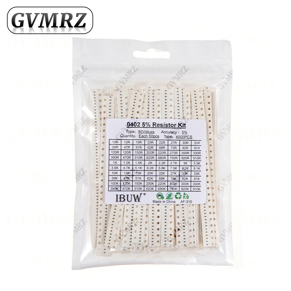 0201 0402 0603 0805 1206 1% 5% SMD-Widerstand Sortiment-Set 1R-1M 10K 100K 1K 100R Widerstandssatz DIY 1R00 0R82 0R47 0R33