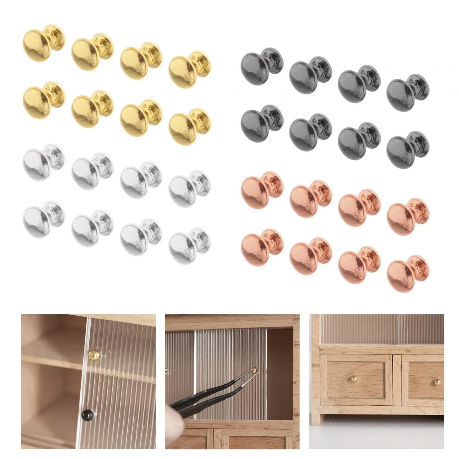 8 قطع مقابض باب بيت الدمى، لعبة أطفال بسيطة، مجموعة لعب التظاهر 1:12